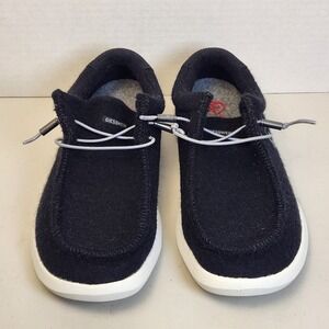 GIESSWEIN Merino Mokassin Womens 40 (US-9) Black Wool Slip On Shoes Elastic Lace